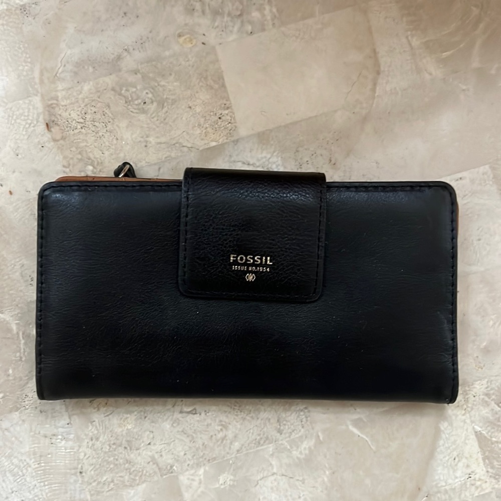 FOSSIL Black Leather Bi-Fold Women's Wallet Issue 1954